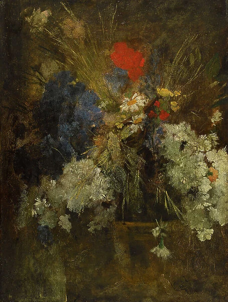 Fleurs des champs (Coquelicot, marguerite et bleuet), c.1874. Creator: Jean-Baptiste Carpeaux