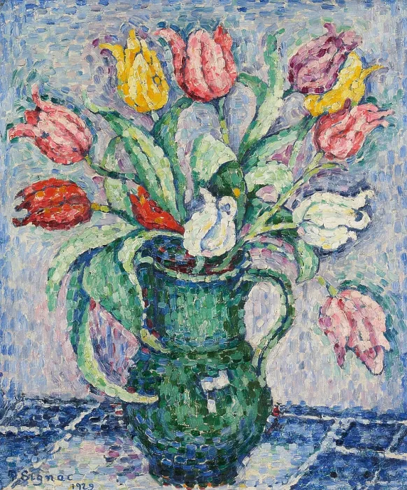 Framed Print : Fleurs (Tulipes), 1929. Creator: Signac, Paul (1863-1935) Framed Print : Fleurs (Tulipes), 1929. Creator: Signac, Paul (1863-1935)