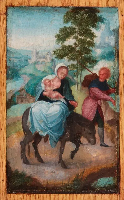 Framed Print : Flight into Egypt, about 1515-1551. Creator: Adriaen Isenbrandt Framed Print : Flight into Egypt, about 1515-1551. Creator: Adriaen Isenbrandt