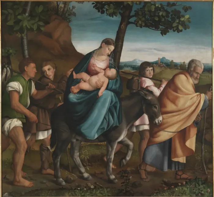 Framed Print : The Flight into Egypt, 1534. Artist: Bassano, Jacopo, il vecchio (ca. 1510-1592) Framed Print : The Flight into Egypt, 1534. Artist: Bassano, Jacopo, il vecchio (ca. 1510-1592)