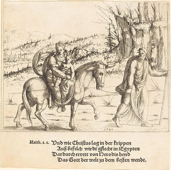 The Flight into Egypt, 1548. Creator: Augustin Hirschvogel