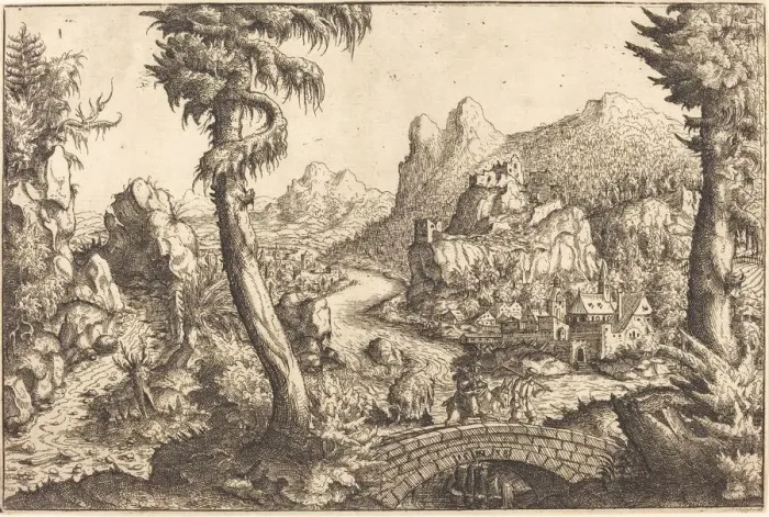 Framed Print : The Flight into Egypt, 1558. Creator: Hans Sebald Lautensack Framed Print : The Flight into Egypt, 1558. Creator: Hans Sebald Lautensack