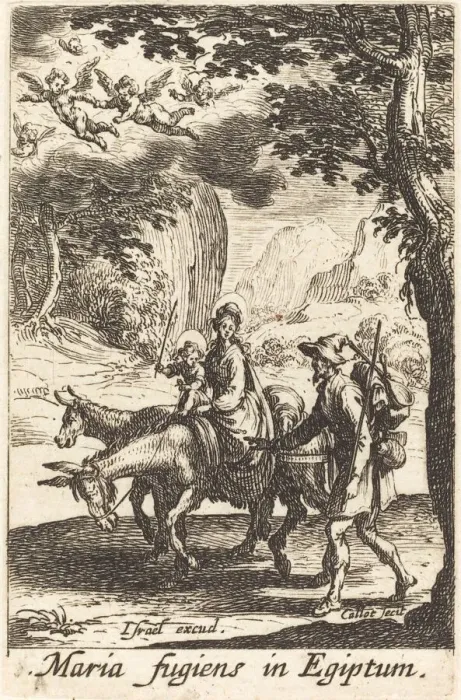 Framed Print : The Flight into Egypt, in or after 1630. Creator: Jacques Callot Framed Print : The Flight into Egypt, in or after 1630. Creator: Jacques Callot