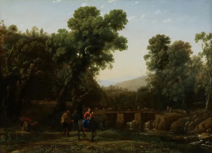 Framed Print : The Flight into Egypt, about 1635. Creator: Claude Lorrain Framed Print : The Flight into Egypt, about 1635. Creator: Claude Lorrain