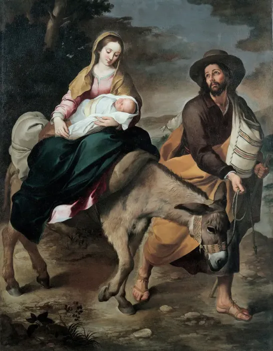 Framed Print : The Flight into Egypt, Between 1645 and 1649. Artist: Murillo, Bartolome Esteban (1617-1682) Framed Print : The Flight into Egypt, Between 1645 and 1649. Artist: Murillo, Bartolome Esteban (1617-1682)