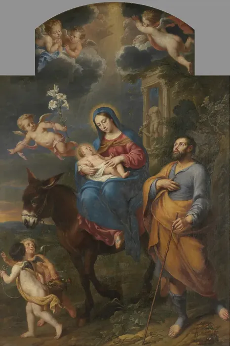 Framed Print : The Flight into Egypt, 1652. Creator: Marc Antonio Garibaldo Framed Print : The Flight into Egypt, 1652. Creator: Marc Antonio Garibaldo