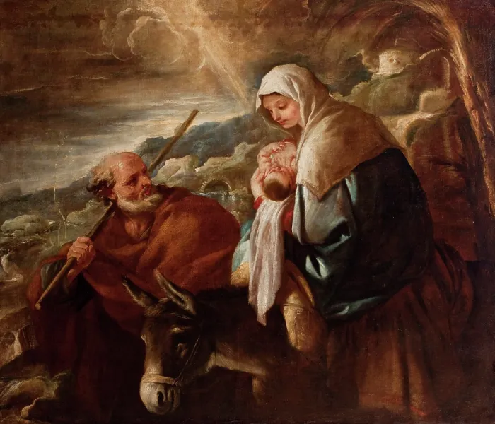 Framed Print : Flight into Egypt, between 1690 -1705. Creator: Luca Giordano Framed Print : Flight into Egypt, between 1690 -1705. Creator: Luca Giordano