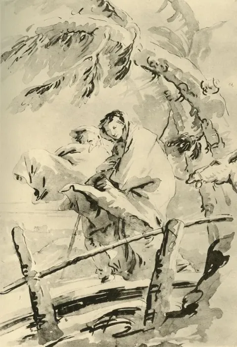 Framed Print : Flight into Egypt, before 1752, (1928). Artist: Giovanni Battista Tiepolo Framed Print : Flight into Egypt, before 1752, (1928). Artist: Giovanni Battista Tiepolo
