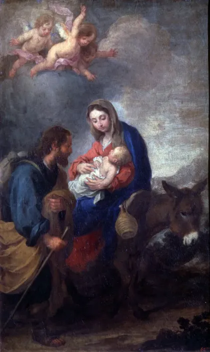 Framed Print : The Flight into Egypt, 17th century. Artist: Bartolome Esteban Murillo Framed Print : The Flight into Egypt, 17th century. Artist: Bartolome Esteban Murillo