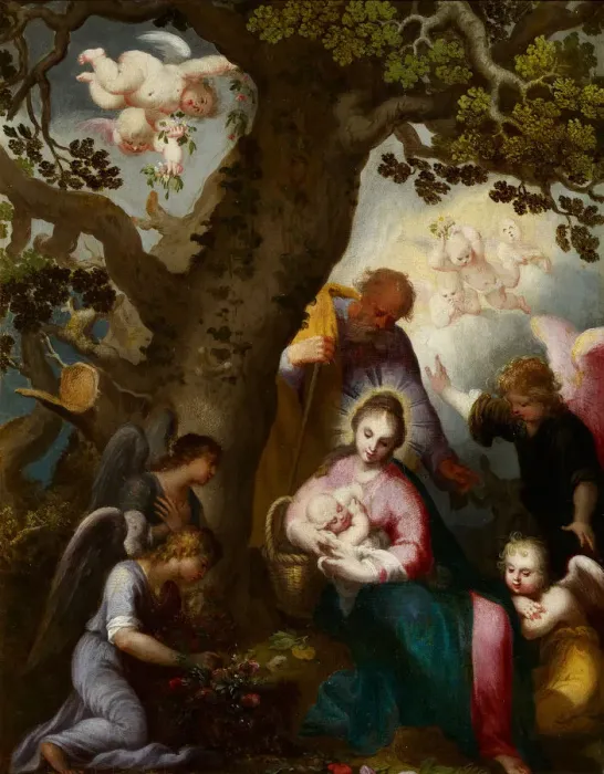 Framed Print : The Flight into Egypt. Artist: Bloemaert, Abraham (1566-1651) Framed Print : The Flight into Egypt. Artist: Bloemaert, Abraham (1566-1651)