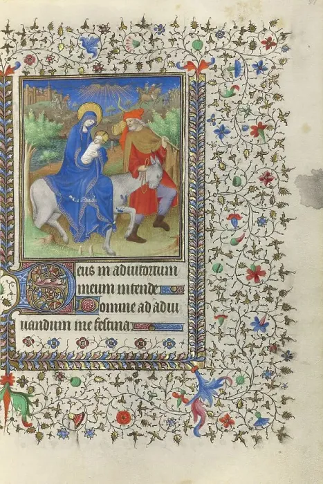 Framed Print : The Flight into Egypt; Book of Hours, about 1415-1420. Creators: Boucicaut Master, Workshop of the Boucicaut Master Framed Print : The Flight into Egypt; Book of Hours, about 1415-1420. Creators: Boucicaut Master, Workshop of the Boucicaut Master