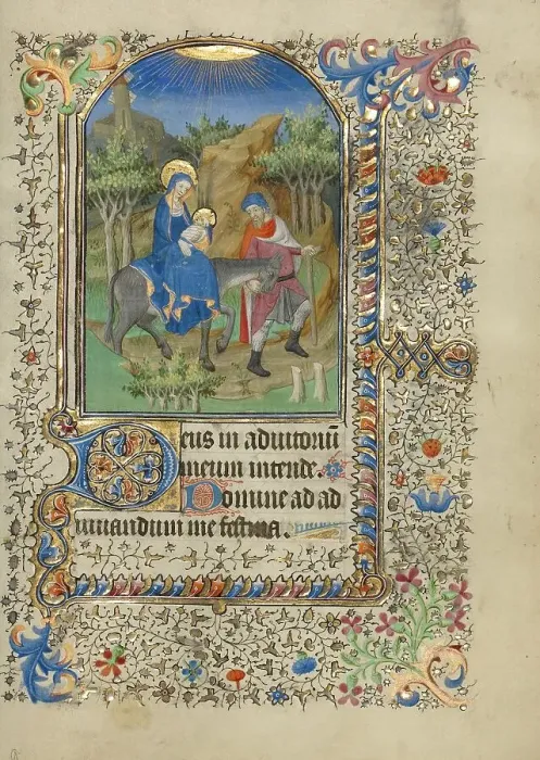 Framed Print : The Flight into Egypt; Book of Hours, about 1420-1430. Creator: Master of the Harvard Hannibal Framed Print : The Flight into Egypt; Book of Hours, about 1420-1430. Creator: Master of the Harvard Hannibal