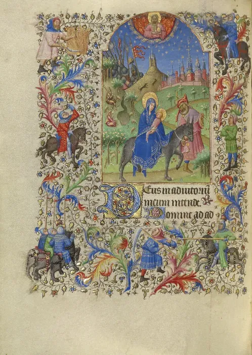 Framed Print : The Flight into Egypt; Book of Hours, about 1420. Creator: Spitz Master Framed Print : The Flight into Egypt; Book of Hours, about 1420. Creator: Spitz Master