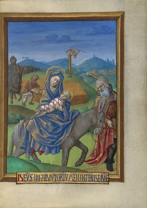 Framed Print : The Flight into Egypt; Book of Hours, about 1480-1490. Creator: Georges Trubert Framed Print : The Flight into Egypt; Book of Hours, about 1480-1490. Creator: Georges Trubert
