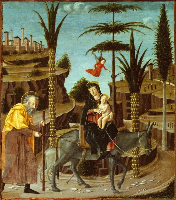 Framed Print : The Flight into Egypt, c. 1485. Creator: Bernardino Butinone Framed Print : The Flight into Egypt, c. 1485. Creator: Bernardino Butinone