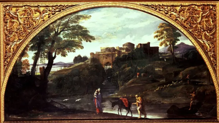 Framed Print : Flight into Egypt, c. 1604, Annibale Carracci Framed Print : Flight into Egypt, c. 1604, Annibale Carracci