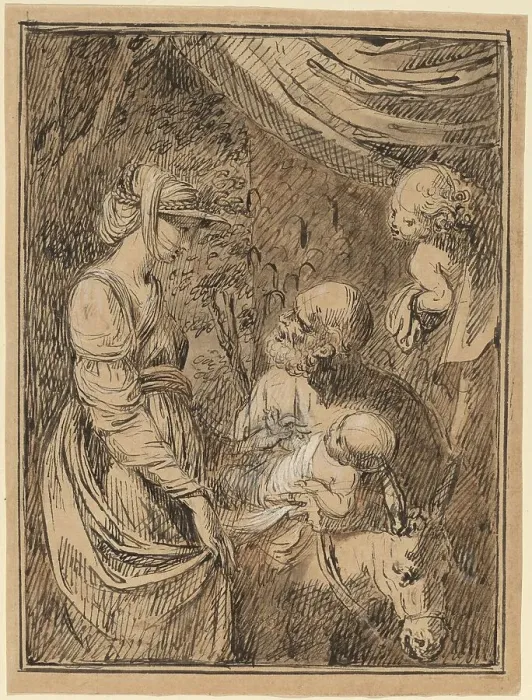 Framed Print : The Flight into Egypt, c. 1800. Creator: Benjamin West Framed Print : The Flight into Egypt, c. 1800. Creator: Benjamin West