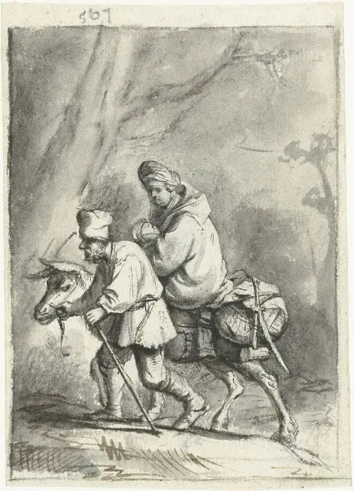 Framed Print : The flight to Egypt, c.1659-1660. Creator: Moses ter Borch Framed Print : The flight to Egypt, c.1659-1660. Creator: Moses ter Borch