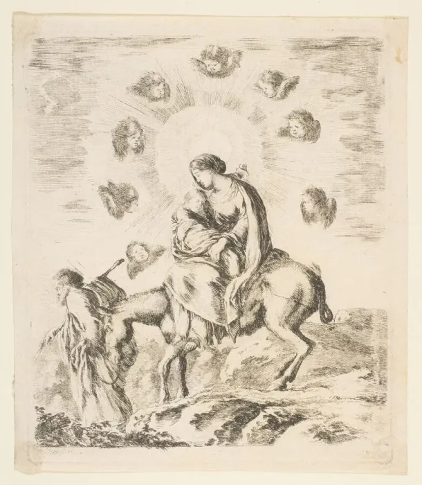 Framed Print : Flight into Egypt, ca. 1641. Creator: Stefano della Bella Framed Print : Flight into Egypt, ca. 1641. Creator: Stefano della Bella