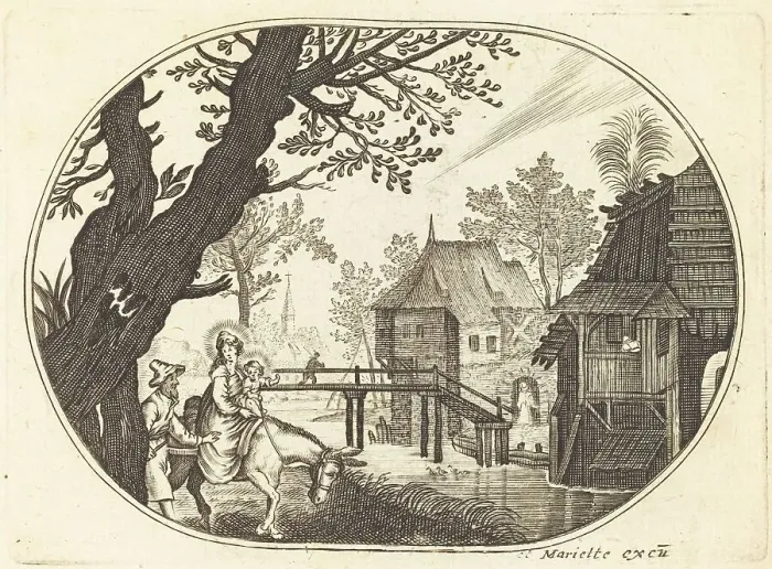 Framed Print : The Flight into Egypt. Creator: Balthasar Moncornet Framed Print : The Flight into Egypt. Creator: Balthasar Moncornet