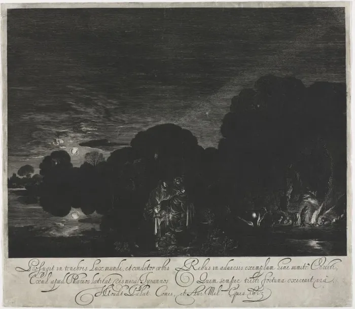 Framed Print : The Flight into Egypt. Creator: Hendrik Goudt (Dutch, 1585-1630) Framed Print : The Flight into Egypt. Creator: Hendrik Goudt (Dutch, 1585-1630)