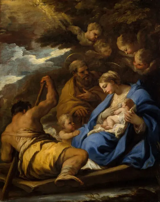 Framed Print : The Flight into Egypt. Creator: Luca Giordano Framed Print : The Flight into Egypt. Creator: Luca Giordano