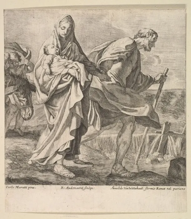 Framed Print : Flight into Egypt. Creator: Robert van Audenaerde Framed Print : Flight into Egypt. Creator: Robert van Audenaerde