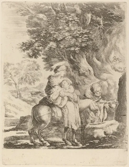 Framed Print : The Flight into Egypt. Creator: Stefano della Bella Framed Print : The Flight into Egypt. Creator: Stefano della Bella