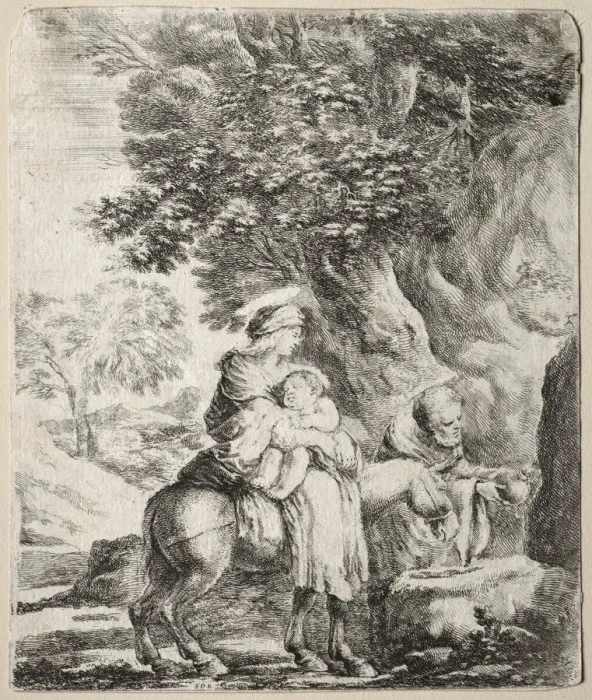 Framed Print : Flight into Egypt. Creator: Stefano Della Bella (Italian, 1610-1664) Framed Print : Flight into Egypt. Creator: Stefano Della Bella (Italian, 1610-1664)
