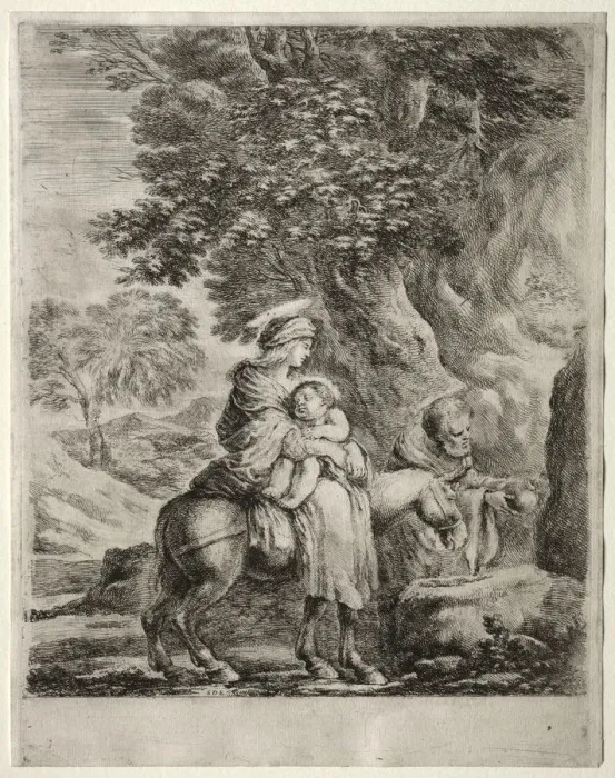 Framed Print : Flight into Egypt. Creator: Stefano Della Bella (Italian, 1610-1664) Framed Print : Flight into Egypt. Creator: Stefano Della Bella (Italian, 1610-1664)