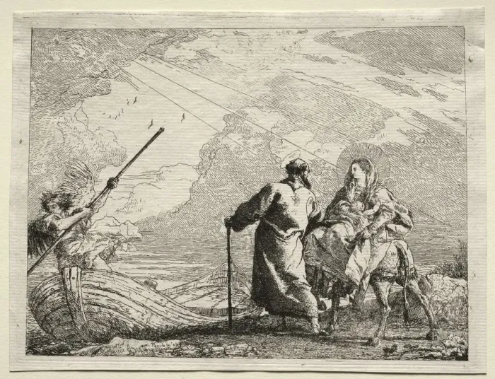 Framed Print : Flight into Egypt: The Holy Family Arriving at the Bank of the River Framed Print : Flight into Egypt: The Holy Family Arriving at the Bank of the River
