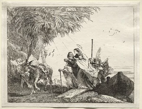 Flight into Egypt: The Holy Family, Disembarking. Creator: Giovanni Domenico Tiepolo (Italian