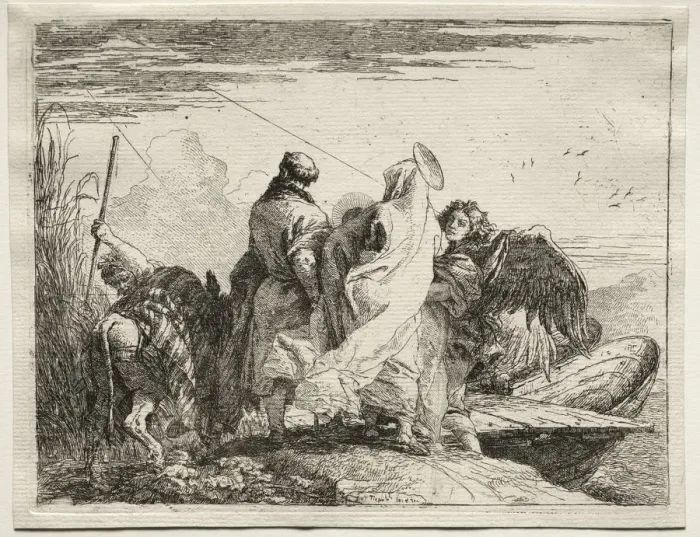 Framed Print : Flight into Egypt: The Holy Family Leaving the Shore. Creator: Giovanni Domenico Tiepolo (Italian Framed Print : Flight into Egypt: The Holy Family Leaving the Shore. Creator: Giovanni Domenico Tiepolo (Italian