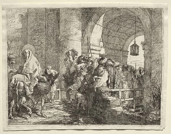 Flight into Egypt: The Holy Family Passing under an Arch. Creator: Giovanni Domenico Tiepolo
