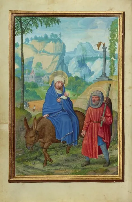 Framed Print : The Flight into Egypt; Prayer Book of Cardinal Albrecht of Brandenburg, about 1525-1530. Creator: Simon Bening Framed Print : The Flight into Egypt; Prayer Book of Cardinal Albrecht of Brandenburg, about 1525-1530. Creator: Simon Bening
