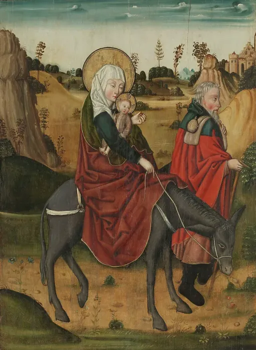 Framed Print : The Flight into Egypt, probably between 1450 and 1500. Creator: Unknown Framed Print : The Flight into Egypt, probably between 1450 and 1500. Creator: Unknown