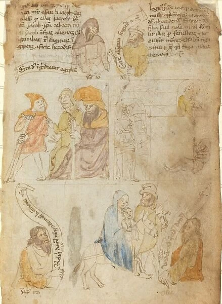 The Flight into Egypt [recto], early 15th century. Creator: Unknown