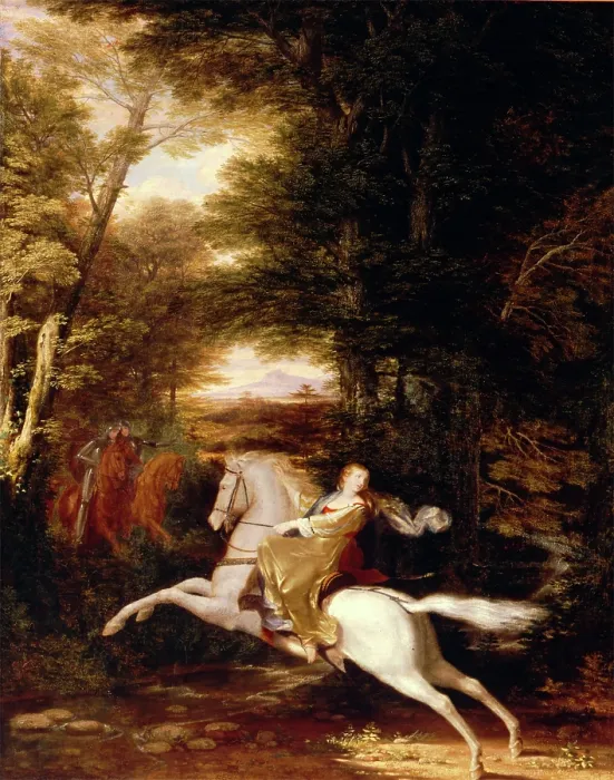 Framed Print : The Flight of Florimell, 1819. Creator: Washington Allston Framed Print : The Flight of Florimell, 1819. Creator: Washington Allston