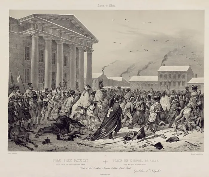Framed Print : Flight of the French army through Vilnius Framed Print : Flight of the French army through Vilnius