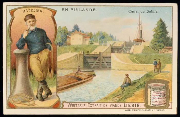 Framed Print : Flight of locks on the Saima Canal, Finland, c1900