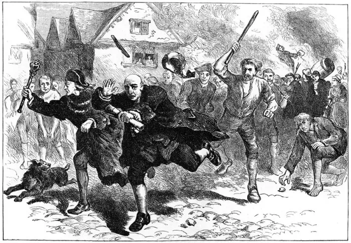 Framed Print : Flight of Thomas Hutchinson before the rioters, Boston, Massachusetts, 1765 (c1880) Framed Print : Flight of Thomas Hutchinson before the rioters, Boston, Massachusetts, 1765 (c1880)