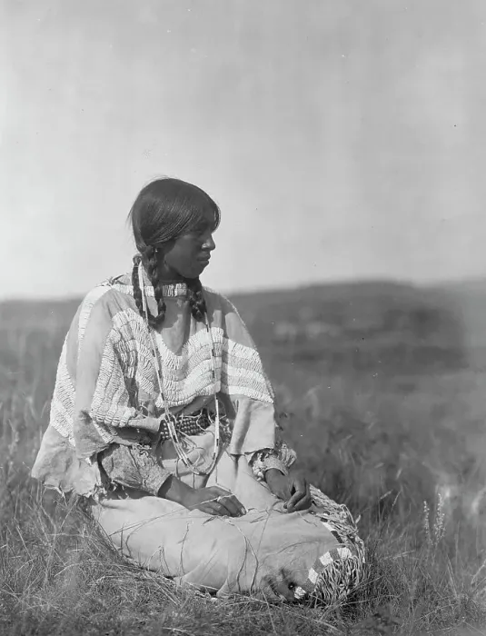 Framed Print : Flint Smoker's daughter, c1910. Creator: Edward Sheriff Curtis Framed Print : Flint Smoker's daughter, c1910. Creator: Edward Sheriff Curtis