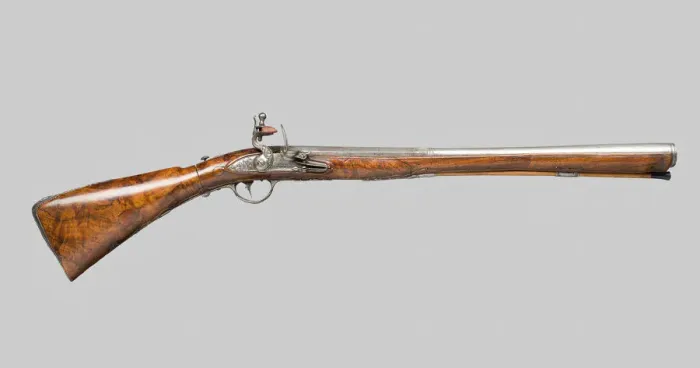 Framed Print : Flintlock Blunderbuss with a Folding Butt, Brescia, 1775. Creator: Nicola Duna Framed Print : Flintlock Blunderbuss with a Folding Butt, Brescia, 1775. Creator: Nicola Duna