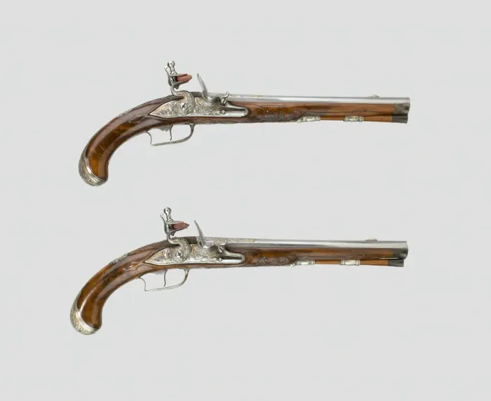Framed Print : Flintlock Holster Pistol (One of a Pair), France, 1720. Creator: Unknown Framed Print : Flintlock Holster Pistol (One of a Pair), France, 1720. Creator: Unknown