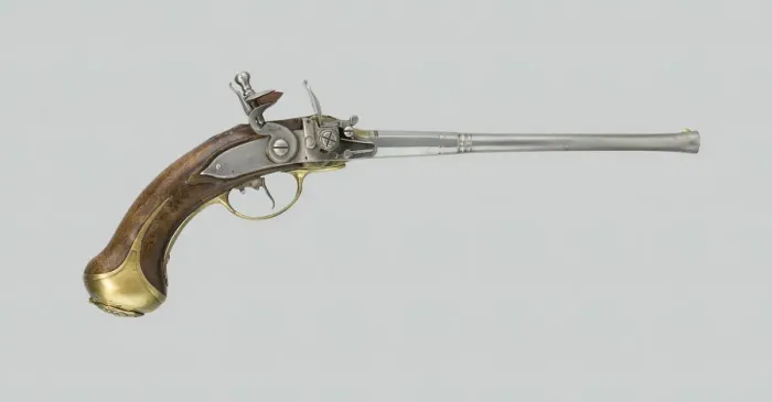 Framed Print : Flintlock Magazine Pistol (Lorenzoni System), Germany, About 1690 Framed Print : Flintlock Magazine Pistol (Lorenzoni System), Germany, About 1690