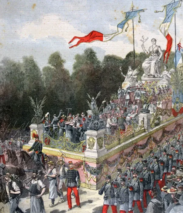 Framed Print : The float of harmony and peace, national fate, 22 September, France, 1892. Artist: Henri Meyer Framed Print : The float of harmony and peace, national fate, 22 September, France, 1892. Artist: Henri Meyer