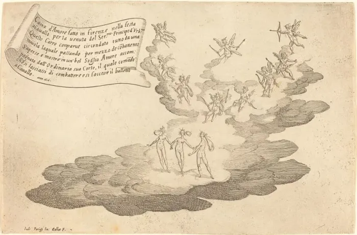 Framed Print : The Float of Love, 1616. Creator: Jacques Callot