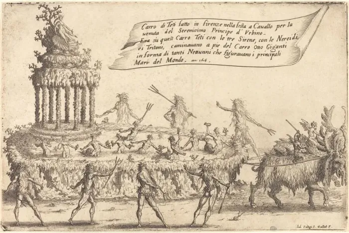 Framed Print : The Float of Thetis, 1616. Creator: Jacques Callot