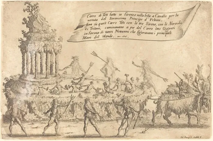 Framed Print : The Float of Thetis, 1616. Creator: Jacques Callot
