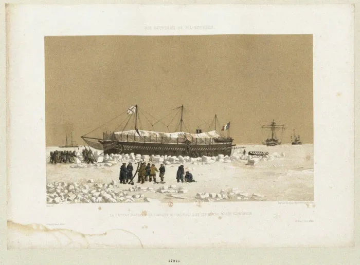 Framed Print : The floating battery Tonnante in the Ice near Kinburn, 1856. Artist: Ciceri, Eugene (1813-1890) Framed Print : The floating battery Tonnante in the Ice near Kinburn, 1856. Artist: Ciceri, Eugene (1813-1890)